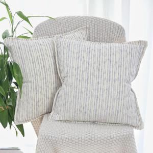 OYIMUA Blue and White 20x20 Decorative Throw Pillow Covers Chenille Set of 2 Square Accent Pillows for Couch Living Room Bed Cozy Farmhouse Neutral Cushion Covers