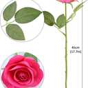 JUSMAI 50pcs Hot Pink Roses Artificial Flowers Real Touch Fake Flowers with Long Stems Silk Flowers for Wedding Bouquet Centerpices Decorations Party Bridal Baby Shower Home Decor