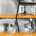 WEELMOTO headlights Assembly for 1999 2000 2001 2002 2003 2004 2005 2006 GMC Sierra 1500 2500 3500/99-06 GMC Yukon/ 00-06 GMC Yukon XL,Chrome Housing Clear Reflector, Headlights Assembly Replacement