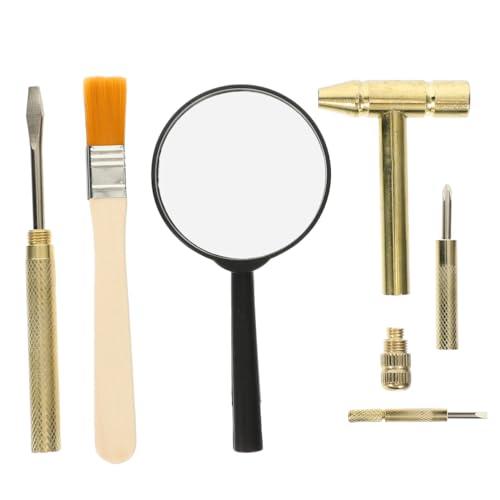 1 Set Dinosaur Dig Tools Kit: Archaeological Excavation Tool Set with Mini Hammer Chisel Brush Scraper Kit, Missing Parts