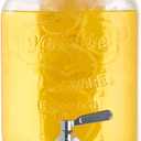 1 Gallon Beverage Dispenser, Glass Drink Dispensers for Parties, Fruit Infuser and Stainless Steel Spigot 100% Leakproof, Beverage Dispenser for Lemonade Sun Tea