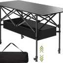 4FT Folding Camping Table,Portable Roll-up Picnic Table with Carry Bag & Mesh Storage,Lightweight Camp Table for Camping,Picnic,Backyard,Party,Patio,BBQ, 21.65 inches x 46.46 inches x 37.79 inches
