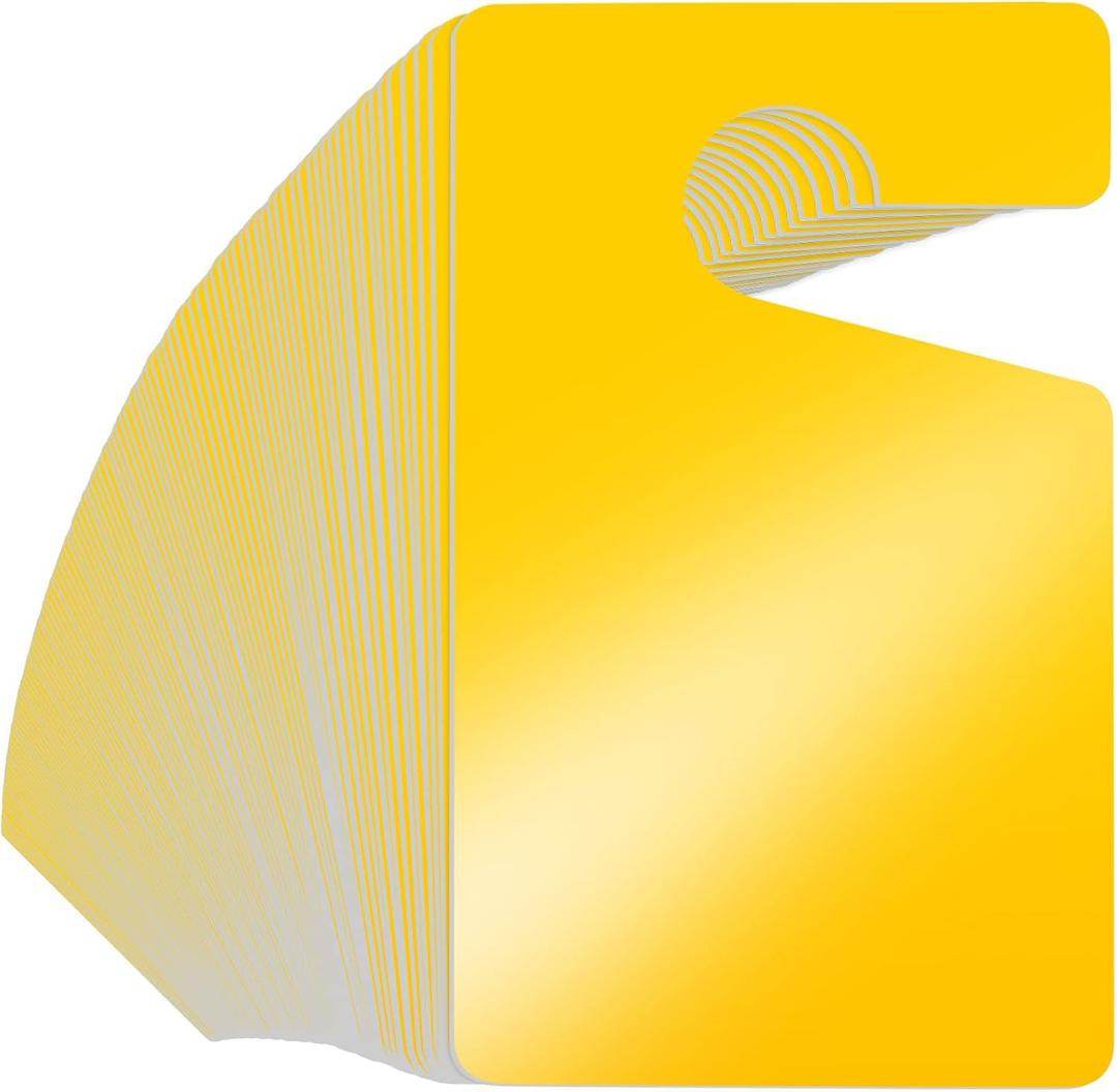 Vicenpal 100 Pack Blank Parking Permit Hang Tag Parking Placards Hang Tag 3 x 5 Inch for Car Rear View Mirror(Yellow)