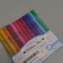 12 Colored Curve Highlighter Pen Set, 10 Different Shapes Dual Tip Markers Cool Pens for Journal Planner Scrapbook Art Office School Supplies for Kids Adults Journaling Drawing Note Taking (Pattern Tip + Fine Tip (12 vibrant))