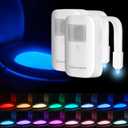 2 Pack Rechargeable Toilet Night Light with Motion Activated Sensor, 16 Colors LED Nightlight Inside Bowl, Cool Stuff for Bathroom Accessories, Unique & Funny Gadgets for Men/Kids Birthday Gift 2025