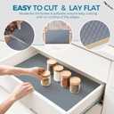 Hersvin Shelf Liners 16 in x 20 ft EVA Drawer Mats, Non-Adhesive Cupboard Pad, Kitchen Cabinet Lining Fridge Cushion (Gray Crossed Stripe, 40.7x610cm)