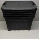 IRIS USA 31 Gallon Heavy Duty Storage Totes with Easy-Grip Handles, 4 Pack - Large Bins with Lids Garage Organizing Tubs, Durable Stackable Utility Containers, Made in USA - Black