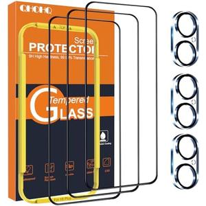QHOHQ for iPhone 16 Plus Screen Protector with Camera Lens Protector, [Military Grade Shatterproof], Top 9H+ Tempered Glass, Full Edge Coverage, Ultra Durable, with Easy Installation Tool [12+12Pack]