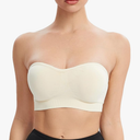 Gnowann Strapless Bras for Women Non-Slip Silicone Bandeau Bralette Seamless Wireless Strapless Bra Padded Tube Top, Size XL