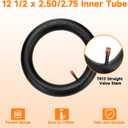 FVRITO 12.5x2.75 (12-1/2x2.75) Knobby Tire & Inner Tube for Razor MX350 MX400 Dirt Rocket X-Treme X-560 Heavy Duty Scooter Tao Tao 47cc 49cc Kids Mini Pocket Dirt Pit Bike Straight Valve Stem Cap 2PCS