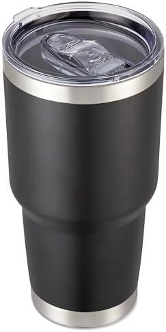 Cool Yoleb 30 oz Tumbler with Lid Stainless Steel Tumblers Vacuum Insulated Cup Reusable Powder Coated Travel Mug Double Wall Leak Proof Portable Cups Keep Cold Drinks for 12 Hours, Black, 1 Pack