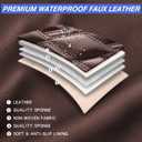 Car Seat Covers Full Set,Faux Leather Seat Covers for Cars, Car Seat Protector Waterproof, Non-Slip,Bright and Shiny seat Covers Make Your Vehicle Look, 2Seaters,Brown