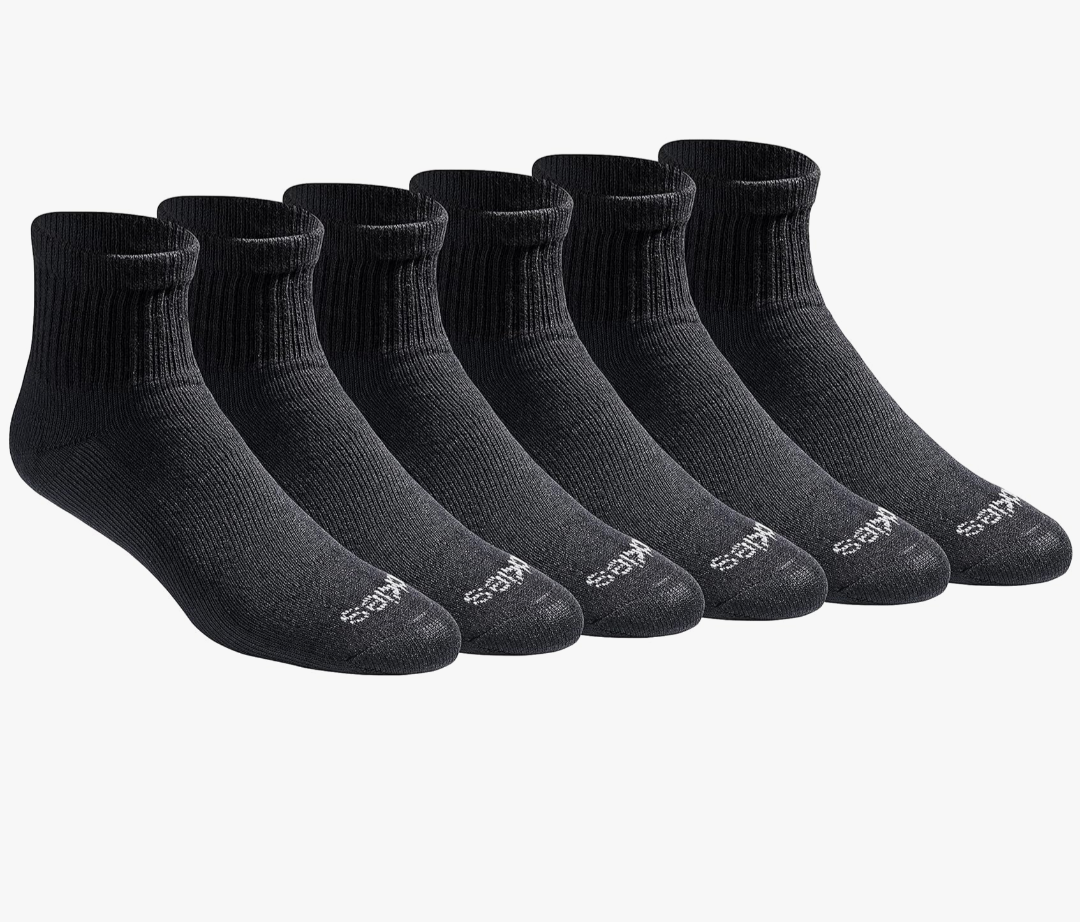 Dickies Men's Dri-tech Moisture Control Quarter Socks, in M (6,Pairs)