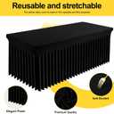 Smiry Spandex Tablecloth 2 Pack, Elastic Fitted Stretch Tablecloth for 5FT Rectangle Tables, Waterproof Washable Table Cover Skirt for Outdoor, Wedding, Banquet & Parties (Black, 60Lx30Wx30H Inch)