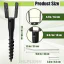 4pcs No Dig Ground Screw Anchor, U Shaped Post Stake for 4x4 Wood Posts, Includes Lag Bolts & 27" Rebar, for Fence Posts Anchor Mailbox Posts