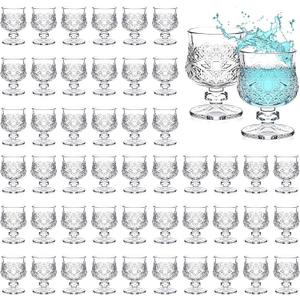 Suclain 36 Pcs Shot Glass Bulk Set 1.5 oz Mini Cute Cordial Glasses with Stem Sherry Glasses Clear Shot Glassware for Wine Liqueur Tequila Whiskey Beverage Wedding Party Bar Supplies