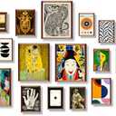 18 PCS Colorful Eclectic Wall Art Decor, Famous Artist Posters ,Eclectic Room Decor Aesthetic, Vintage Maximalist Wall Decor, French Country Decor Botanical Boho Wall Decor for Bedroom Dorm (L1)