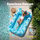 SLOOSH Inflatable Tanning Pool Lounger Float, 70" x 46" Pool Floats Adult with Pillow, 4 in 1 Suntan Tub Raft Floatie,Sunbathing Bed Lounge for Water Blow Up Kids Ball Pit Party Gifts, L-Blue