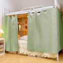 Dormitory Bunk Bed Student Curtains Privacy Blackout Decor for Loft Bottom Green 1PC