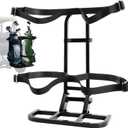 Universal Golf Cart Rear Seat Bag Holder Rack Compatible with Club Car/EZGO/Yamaha, Fits Safety Grab Bar Maximum 7" Wide, No Drilling Required, Don't Occupy The Back Seat Space, Black