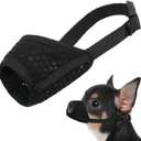Mayerzon Dog Muzzle, Puppy Soft Mesh Muzzle for Small Medium Large Dogs Chihuahua Poodles Beagle Dachshund Corgis Labrador for Biting Chewing Grooming that Allows Panting Drinking(XXS, Black)