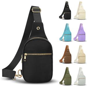 VOROLO Large Sling BagCrossbody Waist Pack Sling Bag Women Sling Chest Bag with Ajustable Strap Small Trendy Sling Crossbody Bag Black 03