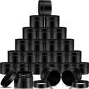 SATINIOR 24 Pieces Empty Clear Plastic Jars with Lids Round Storage Containers Wide Mouth for Beauty Product Cosmetic Cream Lotion Liquid Butter Craft and Food(Black,32 oz)