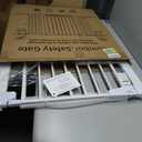 Cumbor 29.7"51.5" Extra Wide Baby Gate for Stairs, Pressure-Mounted Dog Gates for Doorways & Hallways, Auto-Close Walk-Through, No-Trip Design, Child Proof Safety, Dog/Pet Gate for Indoor Use, White