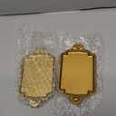 NIKKY HOME Small Jewelry Dish Ring Holder, Set of 2 Vintage Trinket Display Decorative Metal Tray Classy Birthday Christmas Gifts, Gold