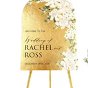 Interchangeable Bow & Star Top Gold Easel Stand for Sign, 62"–47" Height Adjustable Heavy Duty Wedding Easel Stand with 3 Display Modes — Perfect for Welcome Signs, Christmas Decor, Parties & Events