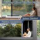 Haton Window Privacy Film One Way Window Tint for Home, Sun UV Blocking Heat Control Reflective Mirror Film, No Glue Static Cling See Out Not in Glass Door Covering, Black Silver, 29.5" x 157.4"
