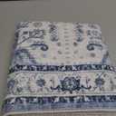 Madane Washable Area Rug 2x3, Small Entryway Rug Non-Slip Vintage Door Mat Indoor Entrance, Low Pile Floor Carpet for Inside Front Door Bedroom Kitchen Entry Laundry (2'x3', Navy/White)