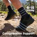 PAPLUS 3 Pairs Running Compression Socks for Men & Women, Atheltic Crew Socks with Cushion, Arch Support for Hiking, Cycling (XL)