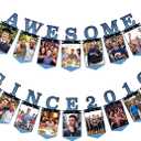2 x Epakh Pre-strung Awesome Since 2010 16th Birthday Photo Banner, Black Blue in 2010 Paper Milestone Decor, 4x6 Photo Display for Boy 16th Birthday Party Supplies