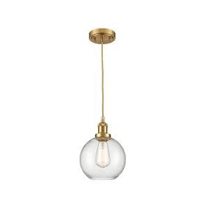 Pendant Light Fixtures Brass Pendant Light, 8" Ribbed Glass