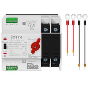 Dual Power Automatic Transfer Switch 2P 100A 110V PC Type Electrical Selector Switches 50/60Hz Mini ATS Auto/Manual Transfer Switches for Generator Uninterrupted Power Supply Matched Device