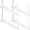 BBOUNDER 3FT LED Shop Light Fixture, Super Bright 3300LM, Cool Daylight White 6500K, Ceiling or Hanging Mount, Durable Garage Shop Lighting for Warehouse, Workbench, Basement, and Business Use, White