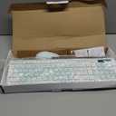 Wireless Keyboard and Mouse Combo, Full-Sized Wireless Keyboard and Adjustable DPI Mouse, 2.4GHz USB Receiver, Keyboard and Mouse for PC, Windows, Desktop, Laptop (Mint Green and White)