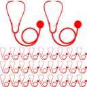 Hanaive 30 Pack Kids Stethoscope Toy Disposable Stethoscope Bulk Real Working Nursing Doctor Pretend Game Nurse Costume Accessories for Kids School Career Day Grad Party(Red)