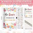 Dispowreath 80 Pcs Christian Gifts Bulk for Women Mother's Day Bible Verse Notebooks Ballpoint Pens Keychains with Organza Bags Inspirational Religious Scripture Gifts for Church Prayers Party Favors