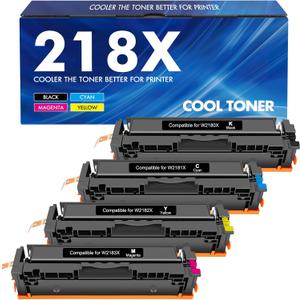 218X 218A Toner Cartridges 4 Pack 3201dw Compatible Replacement for HP 218X 218A Color Laserjet Pro MFP 3301fdw 3301cdw 3201dw 3301sdw Printer High Yield Ink Set W2180X (Black Cyan Yellow Magenta)