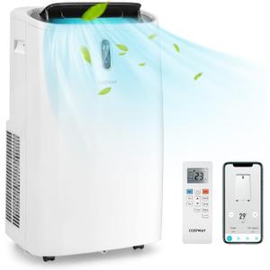 FP10116US-WH, 14000 BTU AC Unit, Fan, Heat & Dehumidifier, Alexa Voice-Enabled, with WiFi Smart App Control,Cools up to 700 Sq. Ft Portable Air Conditioners, White