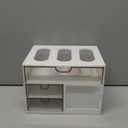 QIYVLOS Desk Organizer with 3 Drawer, Multi-Functional Pencil Pen Holder for Desk, Desk Organizers and Storage with 8 Compartments, Desktop Organizer for Office Home Art Supplies (White)