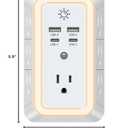 Multi Plug Outlet, USB Wall Charger, Surge Protector, 7 Outlet Extender with 4 USB Charging Ports (2 USB C) 1680J Power Strips Outlets with Night Light, Wall Plug Adapter Spaced for Home Travel Office