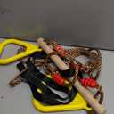 Trapeze Bar, 16" Adjustable Height Wooden Swing Set, Trapeze Climbing Bar Assembly with Rings, Gym Hanging Accessories Playground Attachments