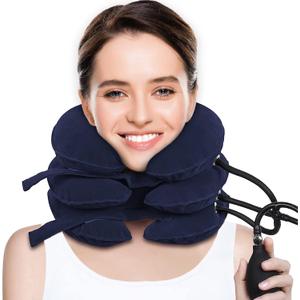 Neck Stretcher, Cervical Traction Device, Neck Traction Device, Cervical Neck Traction Device for Neck Pain Relief, Adjustable Inflatable Neck Brace, Neck Decompression Home Use (Blue)