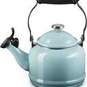 Le Creuset Enamel On Steel Demi Tea Kettle with Metal Finishes, 1.25 qt., Sea Salt