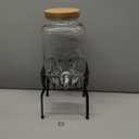 Mustry Glass Drink Dispenser for Parties, 1 Gallon Beverage Dispenser with Stand and Spigot Solid Stainless Steel, Used as Lemonade Dispenser Sun Tea Jar Kombucha Jar