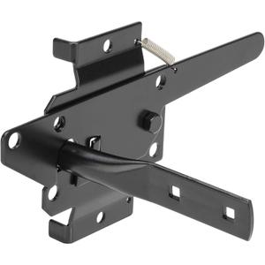 Self-Locking Gate Latch Heavy Duty for Wooden Fence, Post Mount Automatic Gravity Lever for PVC Fence Gate Lock Hardware with Fasteners for Secure Pool, Yard, Garden, Steel, Black
