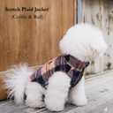 Small Dog Fleece Plaid Coat, Soft Comfortable Sweaters Winter Jacket Warm Vest Clothes for Puppy Chihuahua Poodle Yorkie Pomeranian (Coffee&Red, M)